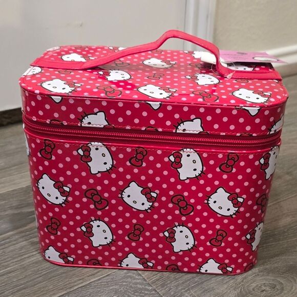 Hello Kitty By Sanrio Bow Logo Vanity Cosmetic Case w/Mirror - Picture 4 of 9
